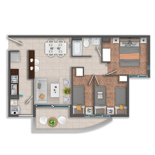 Condominio Vista Alameda, departamentos de 2 y 3 dormitorios con subsidio automático DS19 en Rancagua